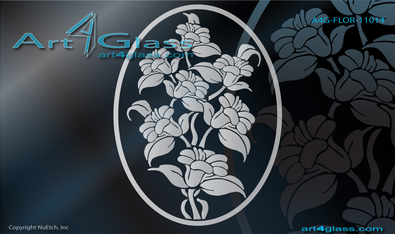 Floral Art Designs For Glass Catalog Faux Etching For Glass